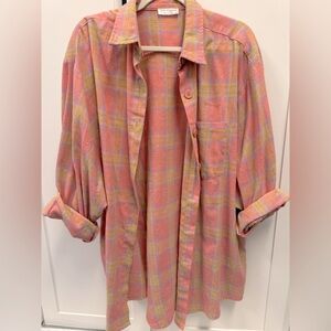 Pink and yellow flannel